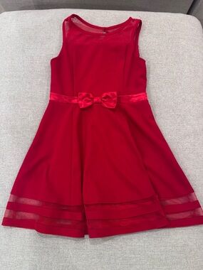 Calvin Klein Red Sleeveless Bow Fit-and-Flare Dress